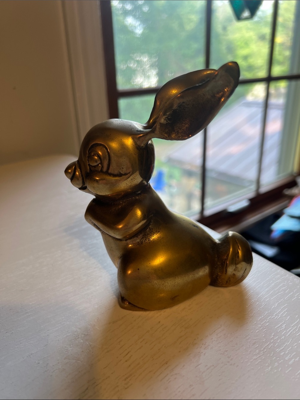 Vintage Brass Bunny Figurine - Home Art Accent